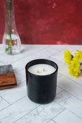 10 oz Matte Black Round Bottom Vessel Coconut Wax Candle (Choose Your Scent)