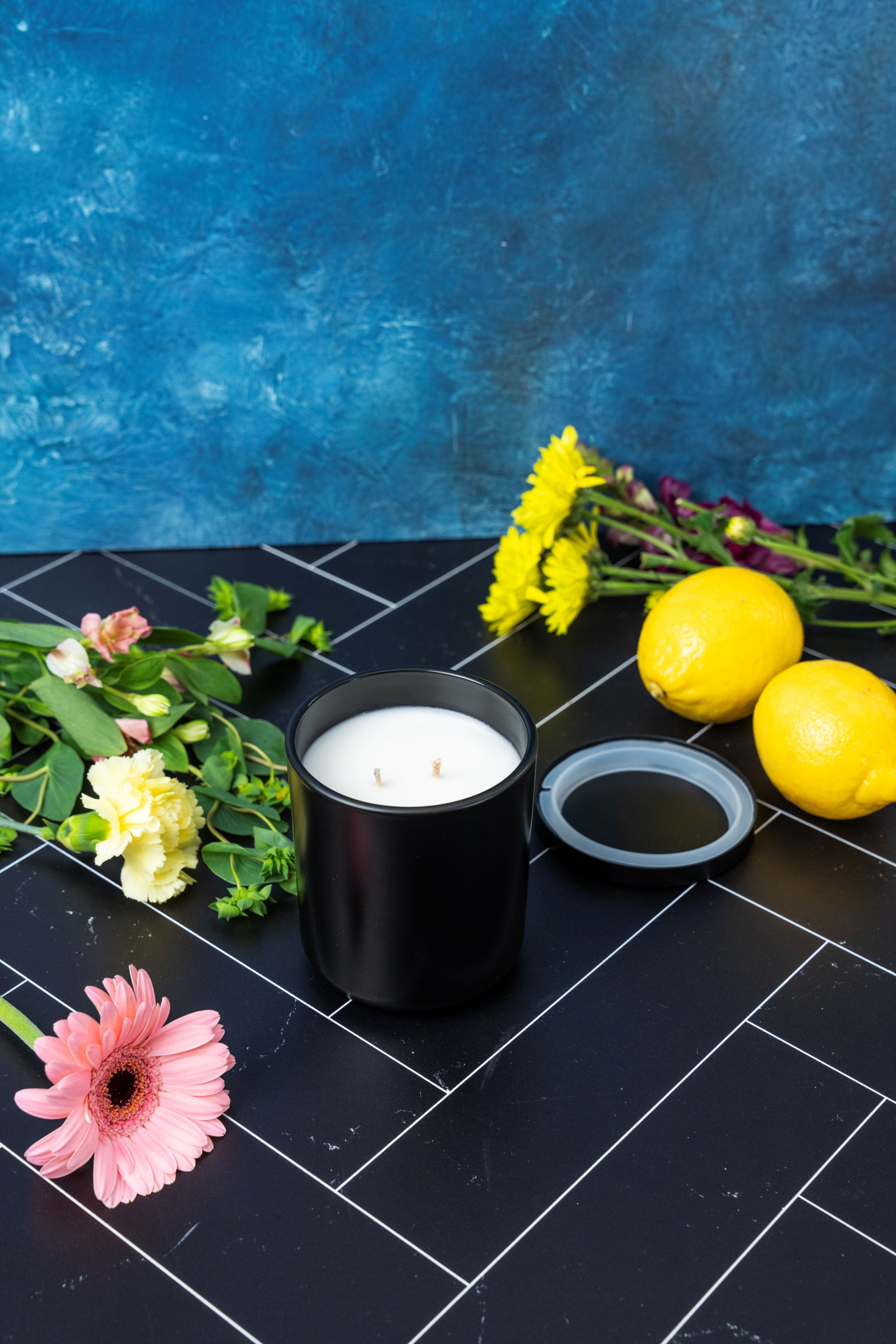 10 oz Matte Black Round Bottom Vessel Coconut Wax Candle (Choose Your Scent)